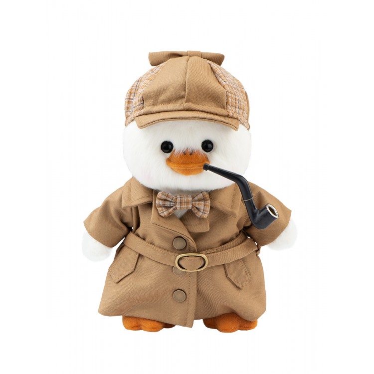 Lina Утенок Шерлок в одежде детектива S (±20 см)  белый