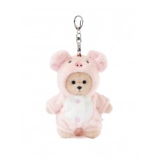 Lina Медведь молочный в костюмчике Хрюшка брелок  XS (±15 см)
