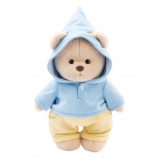 Lina Медведь Эверест молочный в голубом худи и желтых штанишках M (±30 см)
