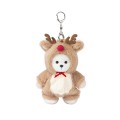 Lina Медведь белый в костюмчике Олень брелок  XS (±15 см)
