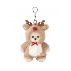 Lina Медведь молочный в костюмчике Олень брелок  XS (±15 см)