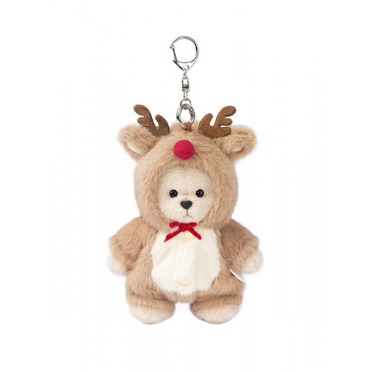 Lina Медведь молочный в костюмчике Олень брелок  XS (±15 см)