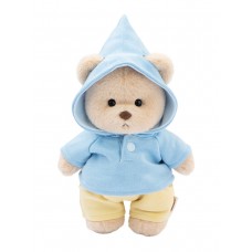 Lina Медведь Эверест молочный в голубом худи и желтых штанишках S (±20 см)