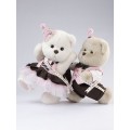 Lina Медведь девочка С днем рождения (длинная шерсть) L (±38 см) белый цвет