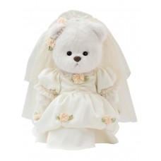 Lina Медведь белый в Винтажном платье невесты M (±30 см)