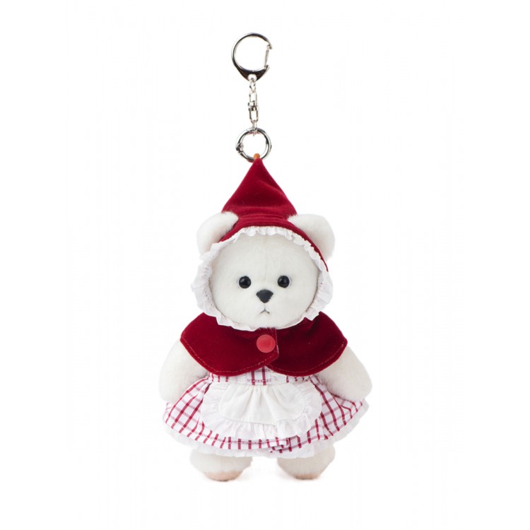 Lina Медведь белый в Костюме Красная шапочка брелок  XS (±15 см)