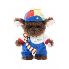 Lina Щенок Фил в одежде S (±20 см) кучерявый коричневый цвет