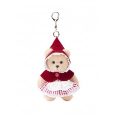 Lina Медведь молочный в Костюме Красная шапочка брелок  XS (±15 см)