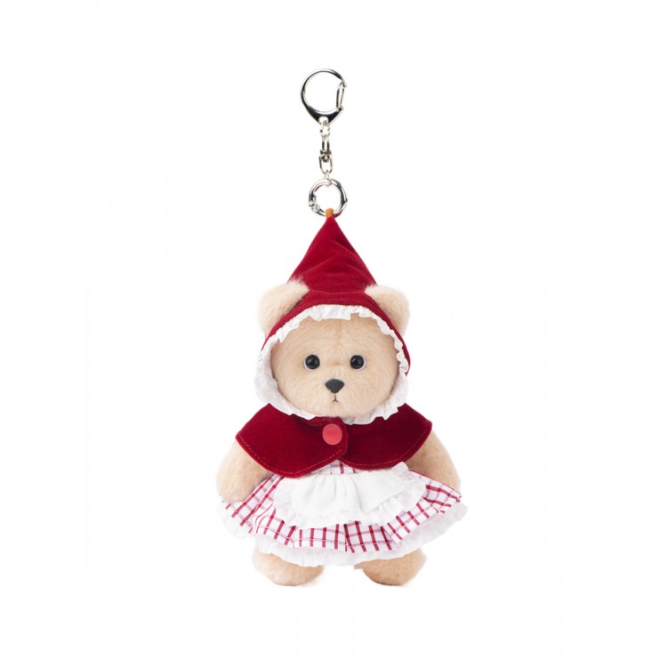 Lina Медведь молочный в Костюме Красная шапочка брелок  XS (±15 см)
