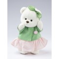 Lina Медведь Счастье белый с зеленым топиком и розовой юбочкой M (±30 см)