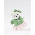 Lina Медведь Счастье белый с зеленым топиком и розовой юбочкой-брелком XS (±15 см)
