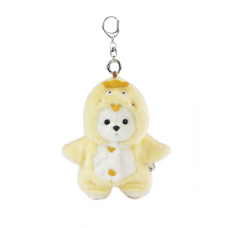 Lina Медведь белый в костюмчике Цыпленок брелок  XS (±15 см)
