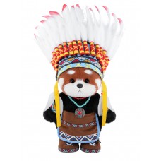 Lina Красная панда Вождь длинношёрстная M (±30 см) крас-кор цвет в одежде вождя