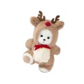 Lina Медведь белый в костюмчике Олень брелок  XS (±15 см)