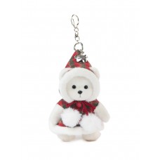 Lina Медведь белый в Плаще с бантом брелок  XS (±15 см)
