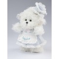 Lina Щенок Бишон белый S (±20 см) Маршмелоу в наряде для чаепития